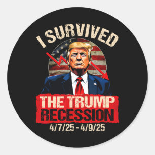 Sticker Rond J'Ai Survécu À La Récession Trump 4725 4925 Trump