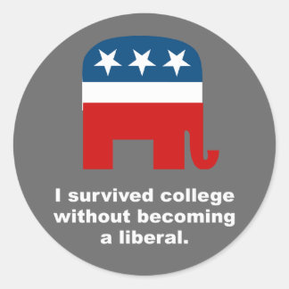 Sticker Rond J'ai survécu à l'université sans devenir un libéra