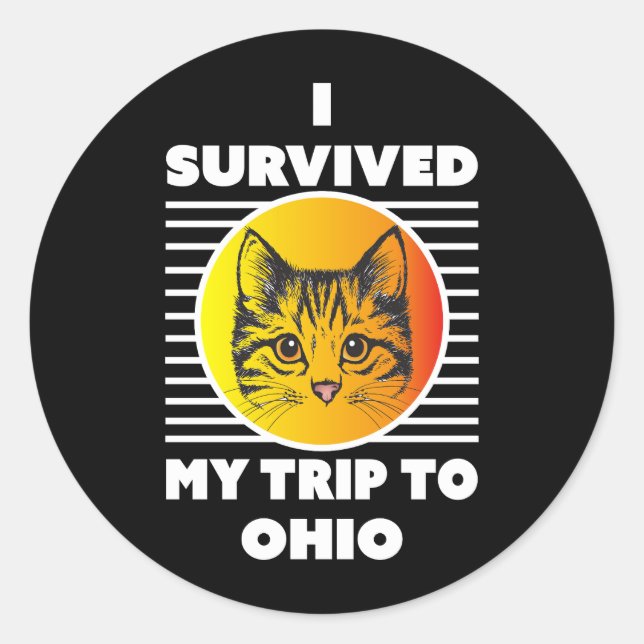 Sticker Rond J'Ai Survécu À Mon Voyage En Ohio (Devant)