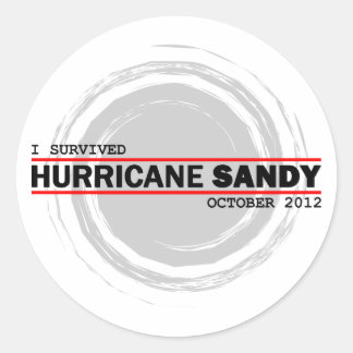 Sticker Rond J'ai survécu au cyclone Sandy