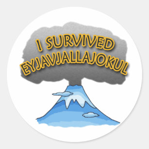 Sticker Rond J'ai survécu au T-shirt de volcan
