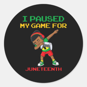 Sticker Rond J'Ai Suspendu Mon Jeu Pour Les Jumeaux Dabbing Boy