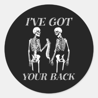 Sticker Rond J'ai ton Ck Halloween Skeleton Skull Men et