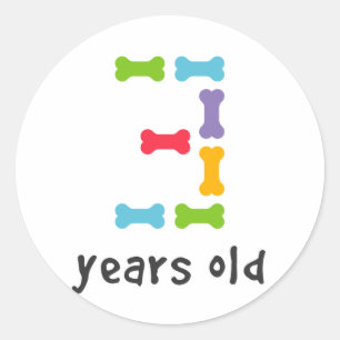 Sticker Rond J'ai trois ans