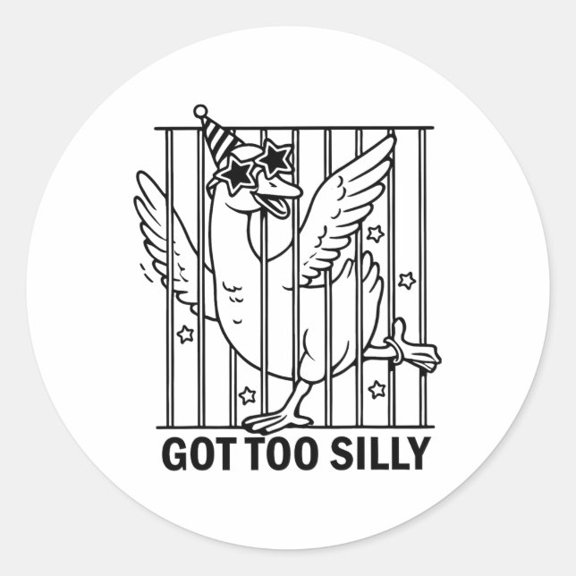 Sticker Rond J'ai trop sot Goose Vintage Noël (Devant)