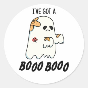 Sticker Rond J'ai un Boo Boo Drôle jeu Halloween Pun