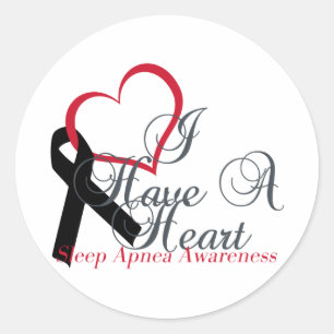 Sticker Rond J'Ai Un Coeur Pour Le Sleep Apnea Sensibilisation