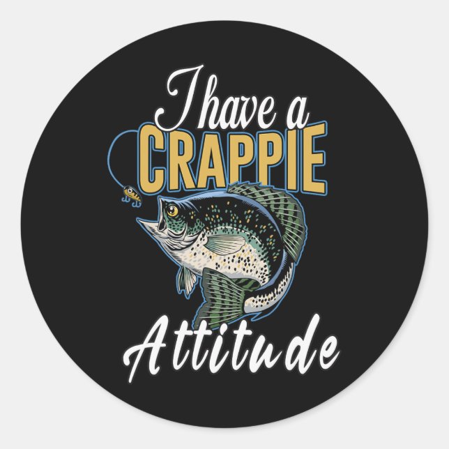 Sticker Rond J'ai une attitude de pêche à la marache  (Devant)