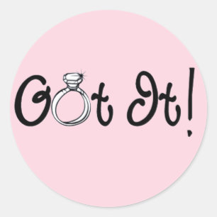 Sticker Rond J'Ai Une Bague Fiançailles