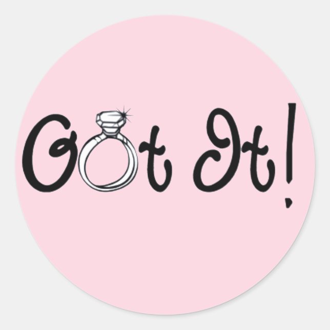 Sticker Rond J'Ai Une Bague Fiançailles (Devant)