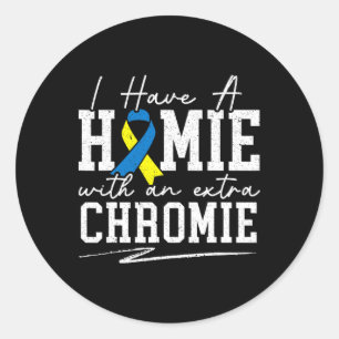 Sticker Rond J'Ai Une Maison Avec Un Syndrome De Chromie Supplé