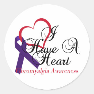 Sticker Rond J'Ai Une Sensibilisation Au Coeur Fibromyalgique