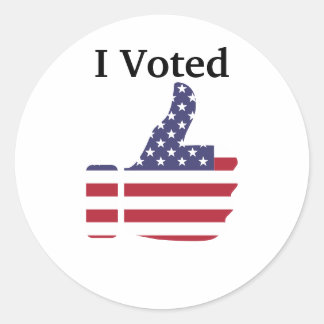 Sticker Rond J'Ai Voté. Pouce vers le haut