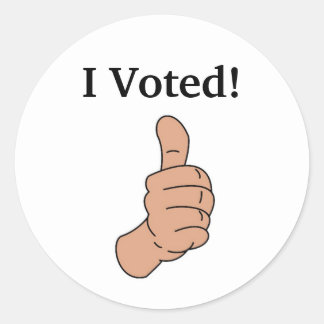 Sticker Rond J'Ai Voté ! Pouce vers le haut