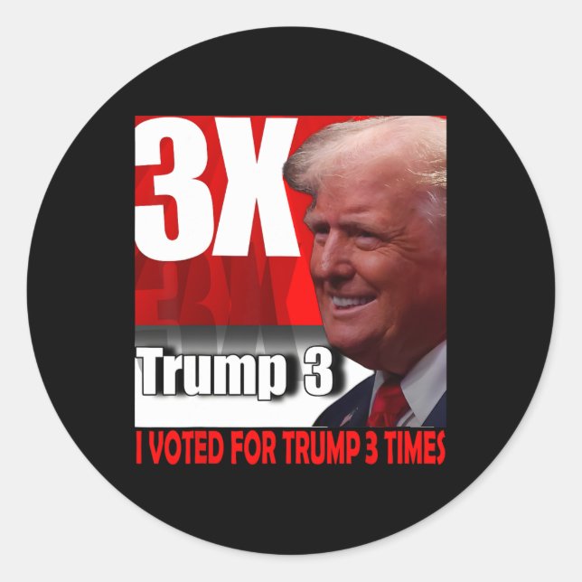 Sticker Rond J'Ai Voté Pour Trump 3 Fois (Devant)