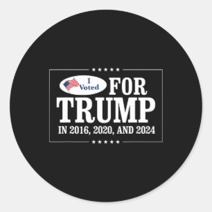 Sticker Rond J'ai voté pour Trump en 2016