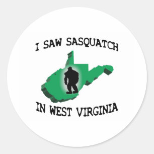 Sticker Rond J'ai vu Sasquatch en Virginie Occidentale