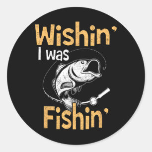 Sticker Rond J'Aimais Pêcher Chemise Drôle Pêcheur Cadeau