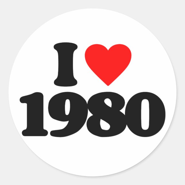 STICKER ROND J'AIME 1980 (Devant)