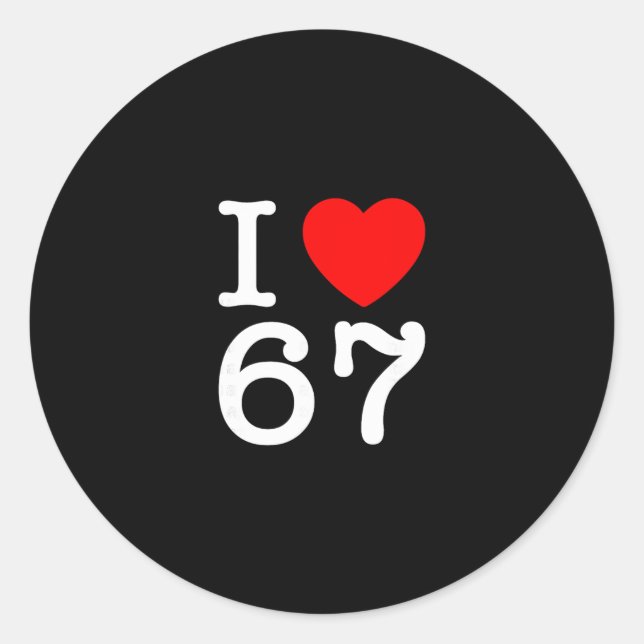 Sticker Rond J'aime 67 67 Six Sept Mème  (Devant)