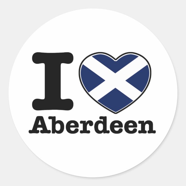 Sticker Rond J'aime Aberdeen (Devant)