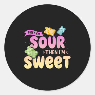 Sticker Rond J'Aime Alors Je Suis Douce Funny Candy Patch Sweet
