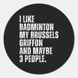 Sticker Rond J'aime amateur de badminton propriétaire de Griffo