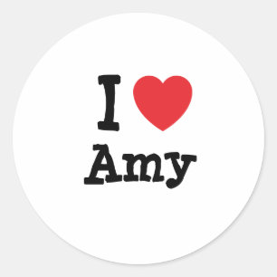 Sticker Rond J'aime Amy heart T-Shirt