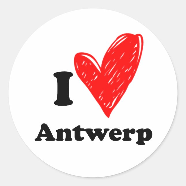Sticker Rond J'aime Anvers (Devant)