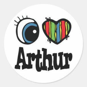 Sticker Rond J'aime Arthur