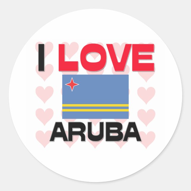 Sticker Rond J'aime Aruba (Devant)