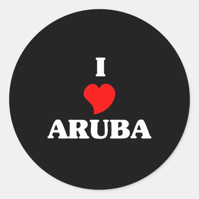 Sticker Rond J'aime Aruba (Devant)