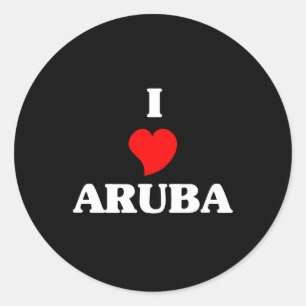 Sticker Rond J'aime Aruba
