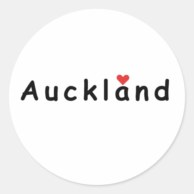 Sticker Rond j'aime Auckland (Devant)