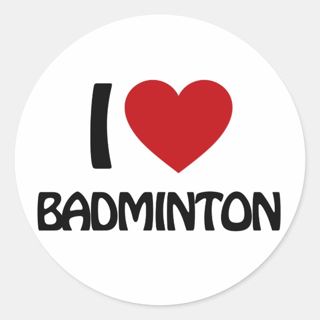 Sticker Rond J'aime Badminton (Devant)
