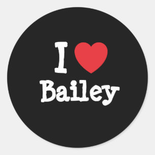 Sticker Rond J'aime Bailey coeur T-shirt