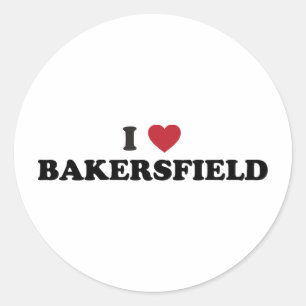 Sticker Rond J'aime Bakersfield la Californie