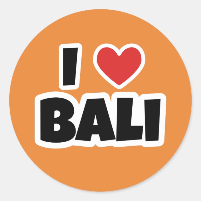 Sticker Rond J'aime Bali (Devant)