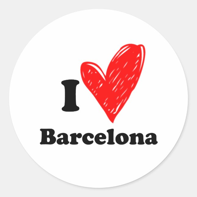 Sticker Rond J'aime Barcelone (Devant)