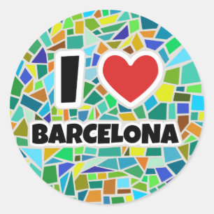 Sticker Rond J'aime Barcelone