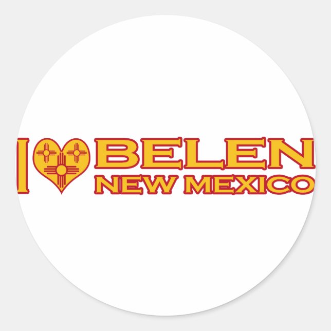 Sticker Rond J'aime Belen, NM (Devant)