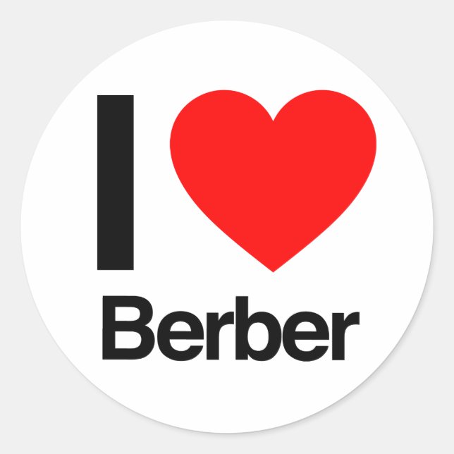 Sticker Rond j'aime berber (Devant)