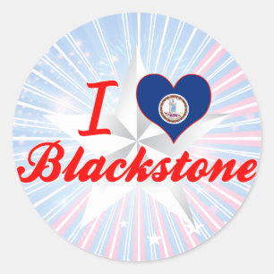 Sticker Rond J'aime Blackstone, la Virginie