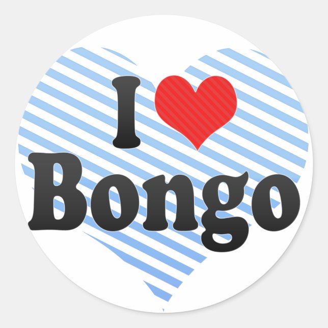 Sticker Rond J'aime Bongo (Devant)
