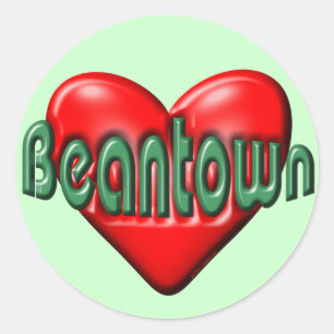 Sticker Rond J'aime Boston