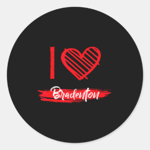 Sticker Rond J'aime Bradenton Je cœur Bradenton 