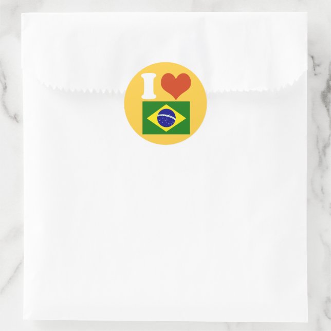 Sticker Rond J'aime Brasil (Sac)