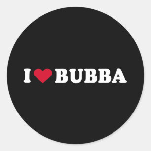 STICKER ROND J'AIME BUBBA
