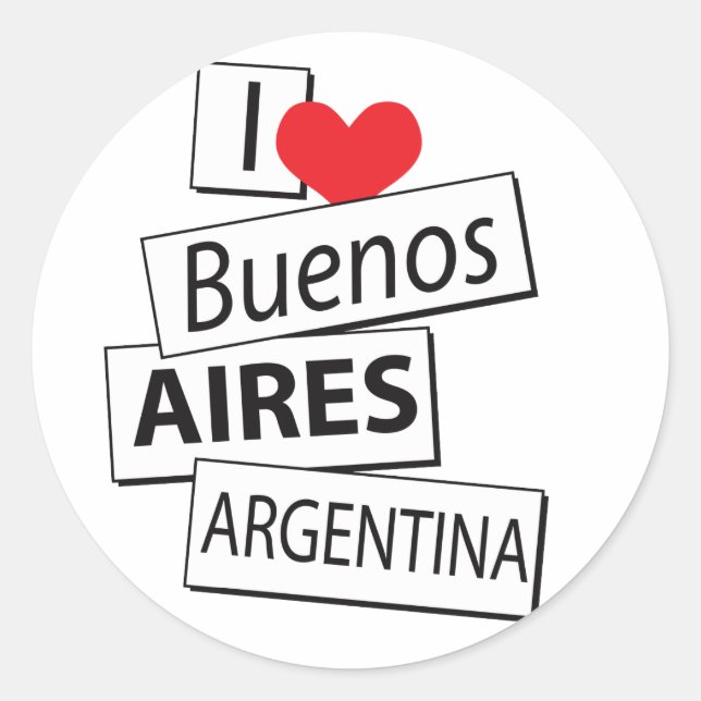 Sticker Rond J'aime Buenos Aires (Devant)