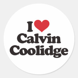 Sticker Rond J'aime Calvin Coolidge